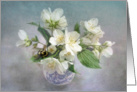 Mock Orange Blossoms and Honey Bee Still Life Blank Card