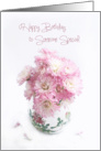 Pink Mums Still Life to Someone Special Birthday Card