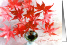 Red Maple Leaves Autumn Birthday Card