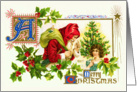 Vintage Victorian Santa Claus Merry Christmas Card