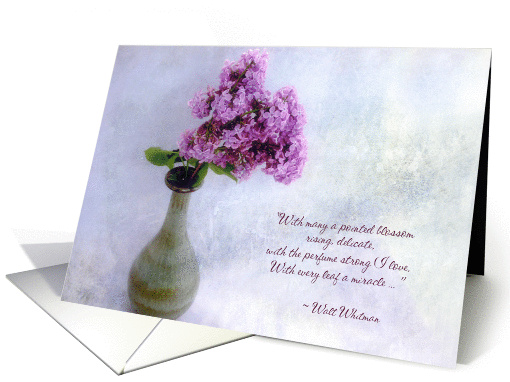 Lilac Spray Still Life with Whitman Quote Blank Note card (1038955)