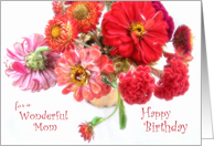 Bright and Beautiful Zinna Bouquet Birthday Card for Mom card