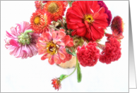 Bright and Beautiful Zinnia Bouquet Blank Card