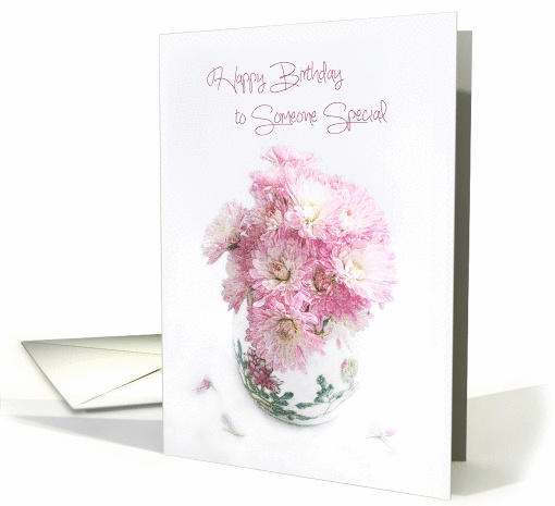Pink Mums Still Life to Someone Special Birthday card (1454380)