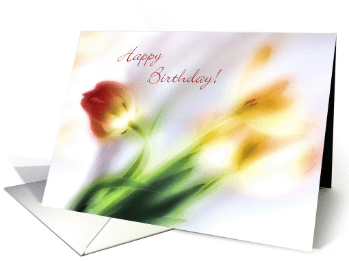 Impressionist Pastel Tulips Birthday card (966347)