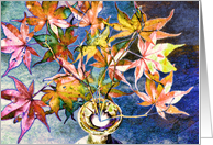 Maple Leaves Impressionist Still Life Blank Inside Card