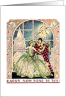 Happy New Year , Vintage Couple Dancing card
