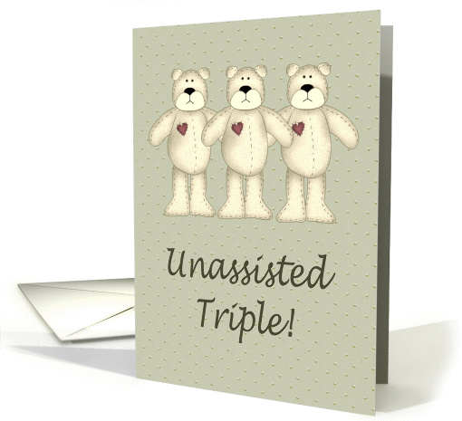 New Baby Triplet Bears card (117014)