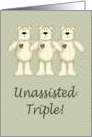 New Baby Triplet Bears card