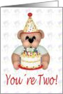 Second Birthday Cake Bear card