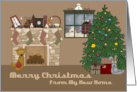 Prim Fireplace New Address Christmas Card