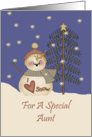 Aunt Cute Snowman Christmas Card