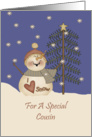 Cousin Cute Snowman Christmas Card