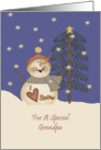 Grandpa Cute Snowman Christmas Card