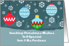 Son & His Partner Vintage Ornaments Christmas Card