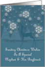Nephew And His Boyfriend Reindeer Snowflakes Christmas card