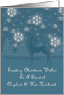 Nephew And His Husband Reindeer Snowflakes Christmas card