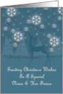 Niece And Her Fiance Reindeer Snowflakes Christmas card