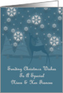 Niece And Her Fiancee Reindeer Snowflakes Christmas card