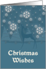 Christmas Wishes Reindeer Snowflakes Christmas card