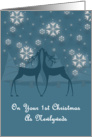 On Your 1st Christmas Reindeer Snowflakes 1st Christmas Card