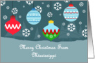 Missisippi Vintage Ornaments Christmas Card