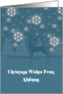 Alabama Reindeer Snowflakes Christmas Card