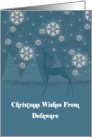 Delaware Reindeer Snowflakes Christmas Card