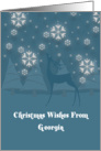 Georgia Reindeer Snowflakes Christmas Card