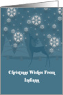 Indiana Reindeer Snowflakes Christmas Card
