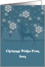 Iowa Reindeer Snowflakes Christmas Card