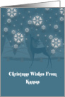 Kansas Reindeer Snowflakes Christmas Card