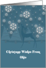 Ohio Reindeer Snowflakes Christmas Card