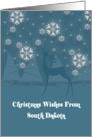 South Dakota Reindeer Snowflakes Christmas Card
