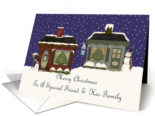 Cottages Special Friend & Her Family Christmas card (1151084)