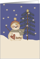 Cute Snowman Christmas Card