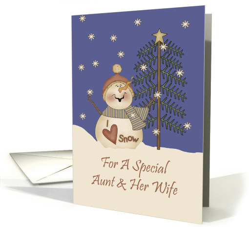 Aunt And Her Wife Cute Snowman Christmas card (1155930)