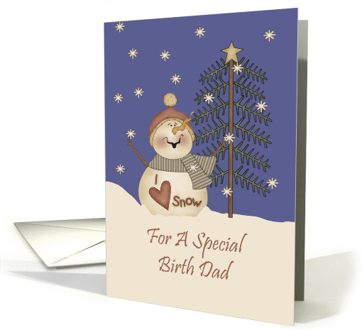 Birth Dad Cute Snowman Christmas card (1155938)