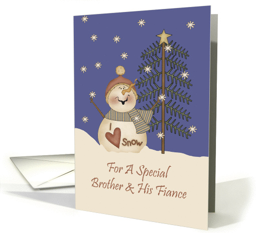 Brother And His Fiance Cute Snowman Christmas card (1155976)