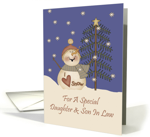 Daughter And Son In Law Cute Snowman Christmas card (1157168)