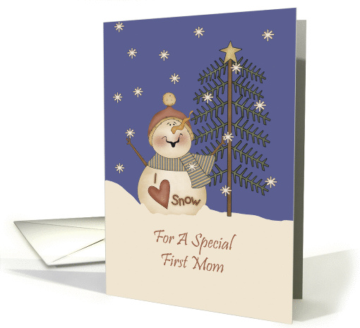 First Mom Cute Snowman Christmas card (1157196)