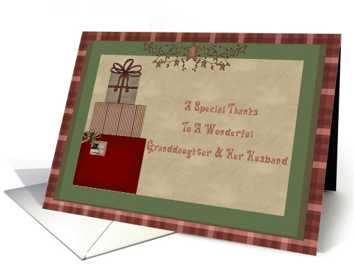 Granddaughter & Her Husband, Thank You For The Christmas Gift card