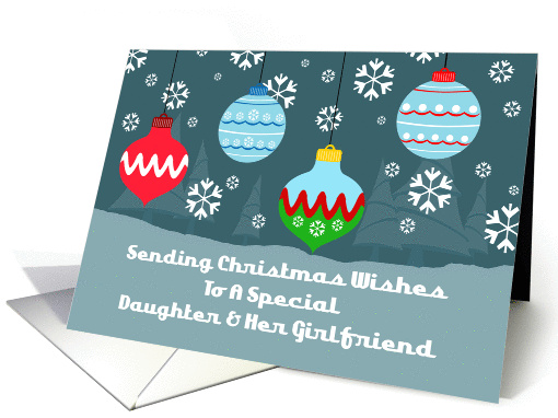 Daughter and Her Girlfriend Vintage Ornaments Christmas card (1201672)
