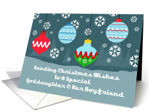 Goddaughter And Her Boyfriend Vintage Ornaments Christmas card