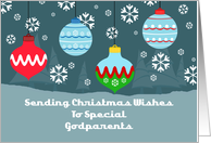 Godparents Vintage Ornaments Christmas Card