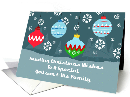 Godson and His Family Vintage Ornaments Christmas card (1203282)