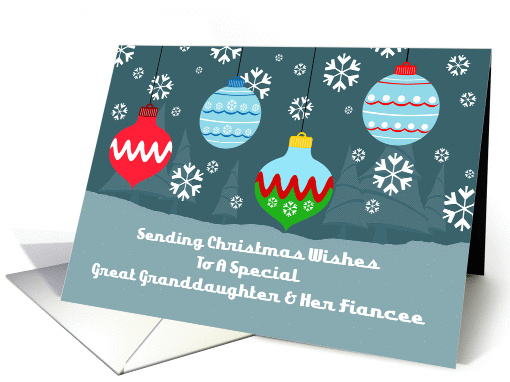 Great Granddaughter & Her Fiancee Vintage Ornaments Christmas card
