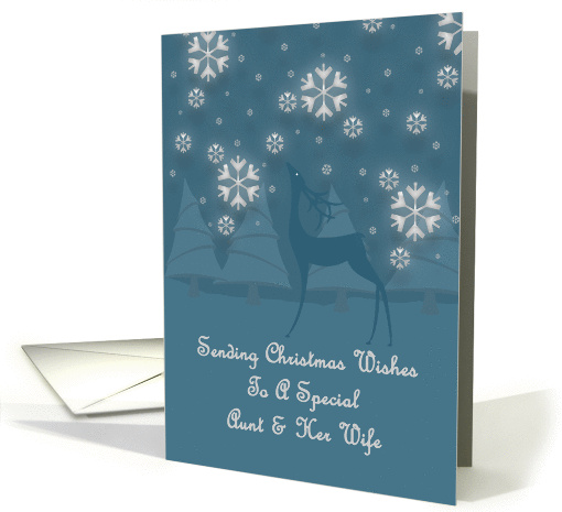 Aunt and Her Wife Reindeer Snowflakes Christmas card (1232166)