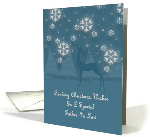 Father In Law Reindeer Snowflakes Christmas card (1250788)