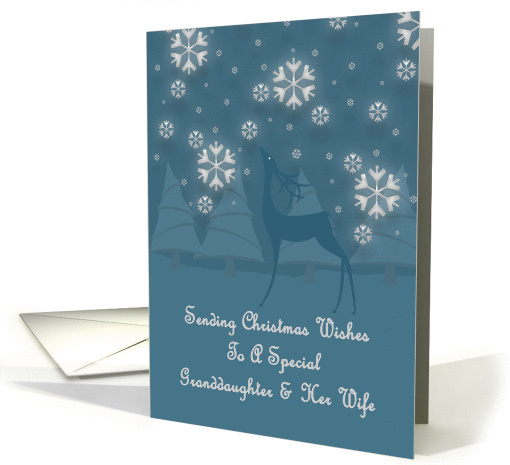 Granddaughter & Her Wife Reindeer Snowflakes Christmas card (1253656)